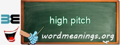 WordMeaning blackboard for high pitch